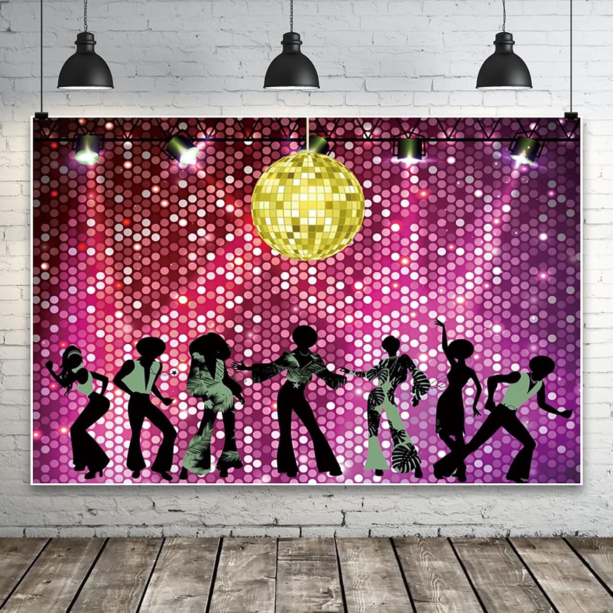 Disco's Achtergrond 7x5ft Terug naar 80s 90s Ballroom Spotlight Fotografie Achtergrond Muziek Audiofiele Liefhebber Party Fotografie Achtergrond Studio Portret Schieten Rekwisieten