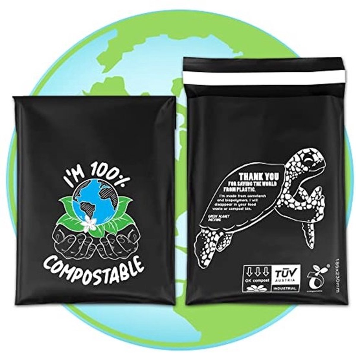 Biologische afbreekbare verzendzakken 10 x 14 - Eco-vriendelijke mailers (25PK)