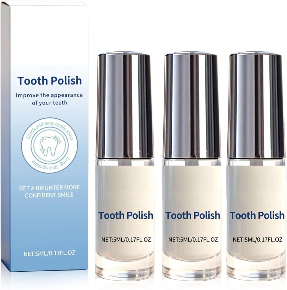 3 Stuks Tandlak Wit Tandpoetsmiddel Tandverf Tandkleur Om Aan Te Brengen Blanqueamiento Dental Tandpoetsmiddel Onmiddellijke Witmaking Zacht En Niet Irriterend Verwijdert Vlekken Effectief (5 Ml)