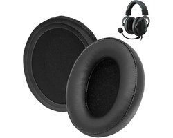 Oorkussens voor HyperX Cloud Stinger, Cloud Flight, CloudX, Cloud II, Cloud III, Cloud Alpha, Cloud Core, Mix hoofdtelefoon, geheugenschuim en eiwit PU-leer, zwart