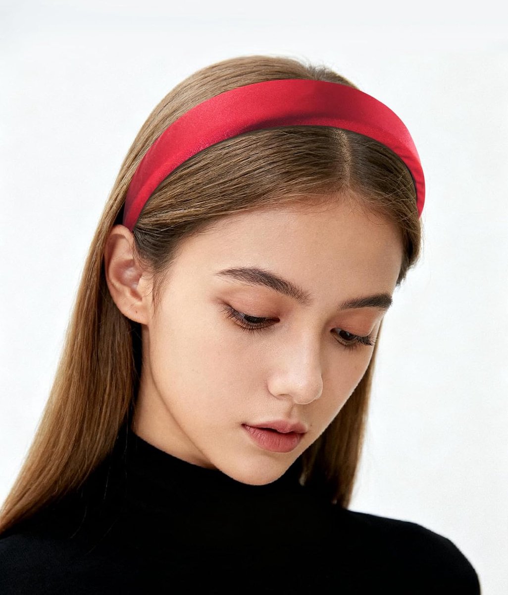 Axy Haarband met stof gevoerde Candy Colours en satijnen bekleding - Prachtige dameshoofdband haaraccessoires haarbanden HRK7A (rood)