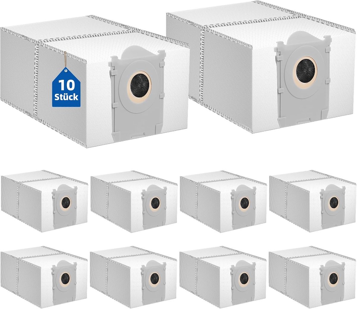 10 stuks stofzuigerzakken voor Ecovacs DEEBOT X8 PRO OMNI / X9 PRO OMNI /X11 PRO Omni /X12 Pro Omni /T30C /T50 Pro OMNI /T80 OMNI /T90 Omni robotstofzuiger, 4 liter actieve koolzak, vacuümstation