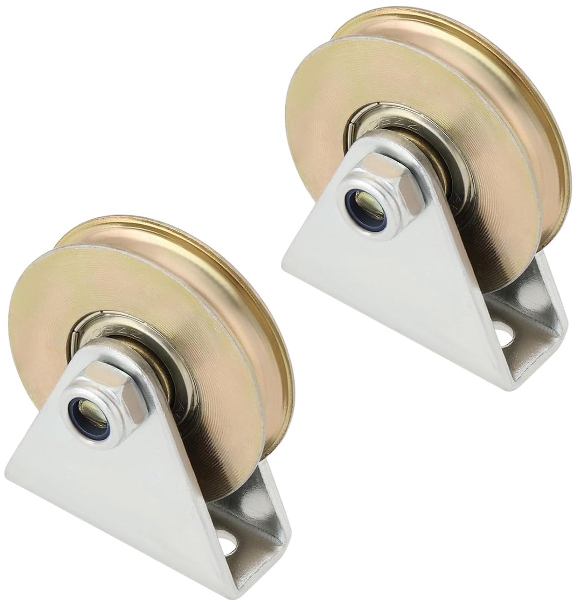 2 stuks U-groef kabelkatrollen 38 mm - Stalen wandhouder - Schuifwiellager - Draagkracht 100 kg