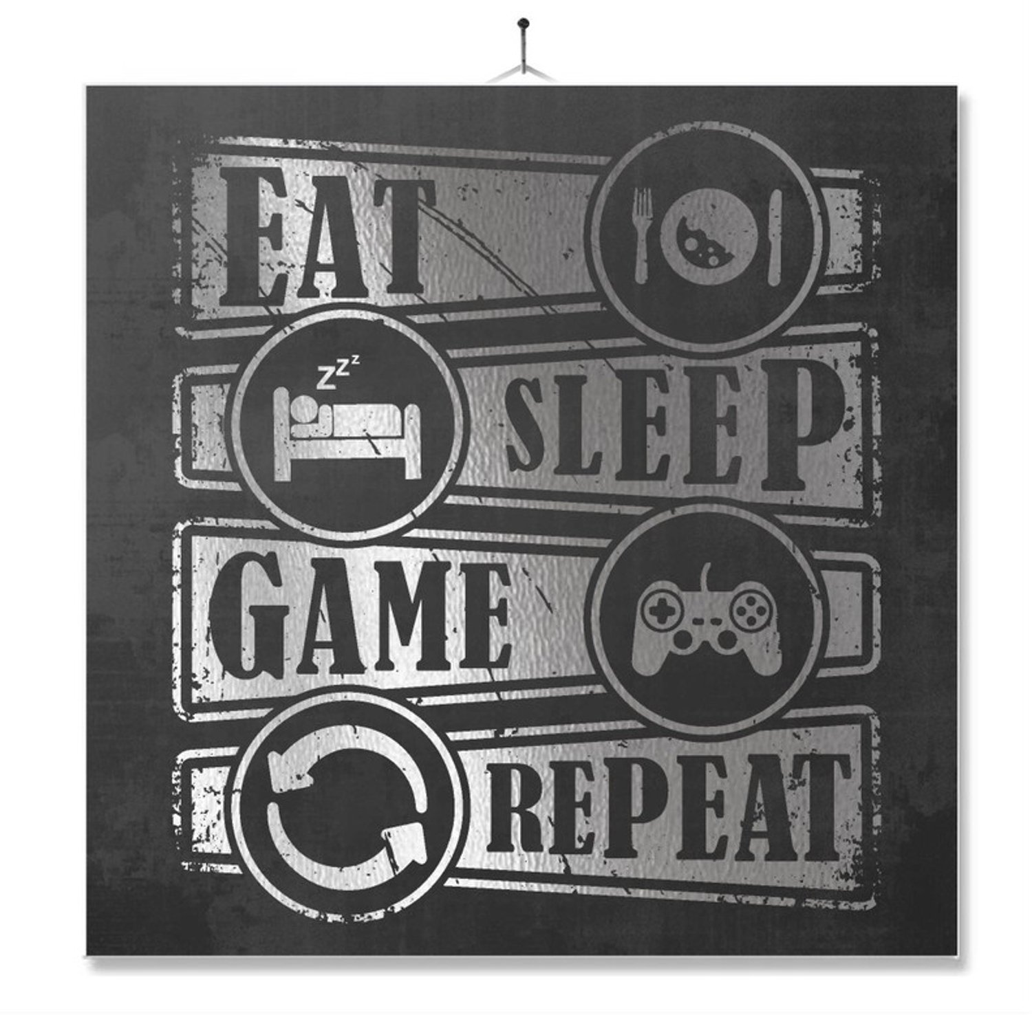 MC Living Tegel Met Opdruk | Geschenk | Kado | Eat Sleep Game Repeat Multi-Color