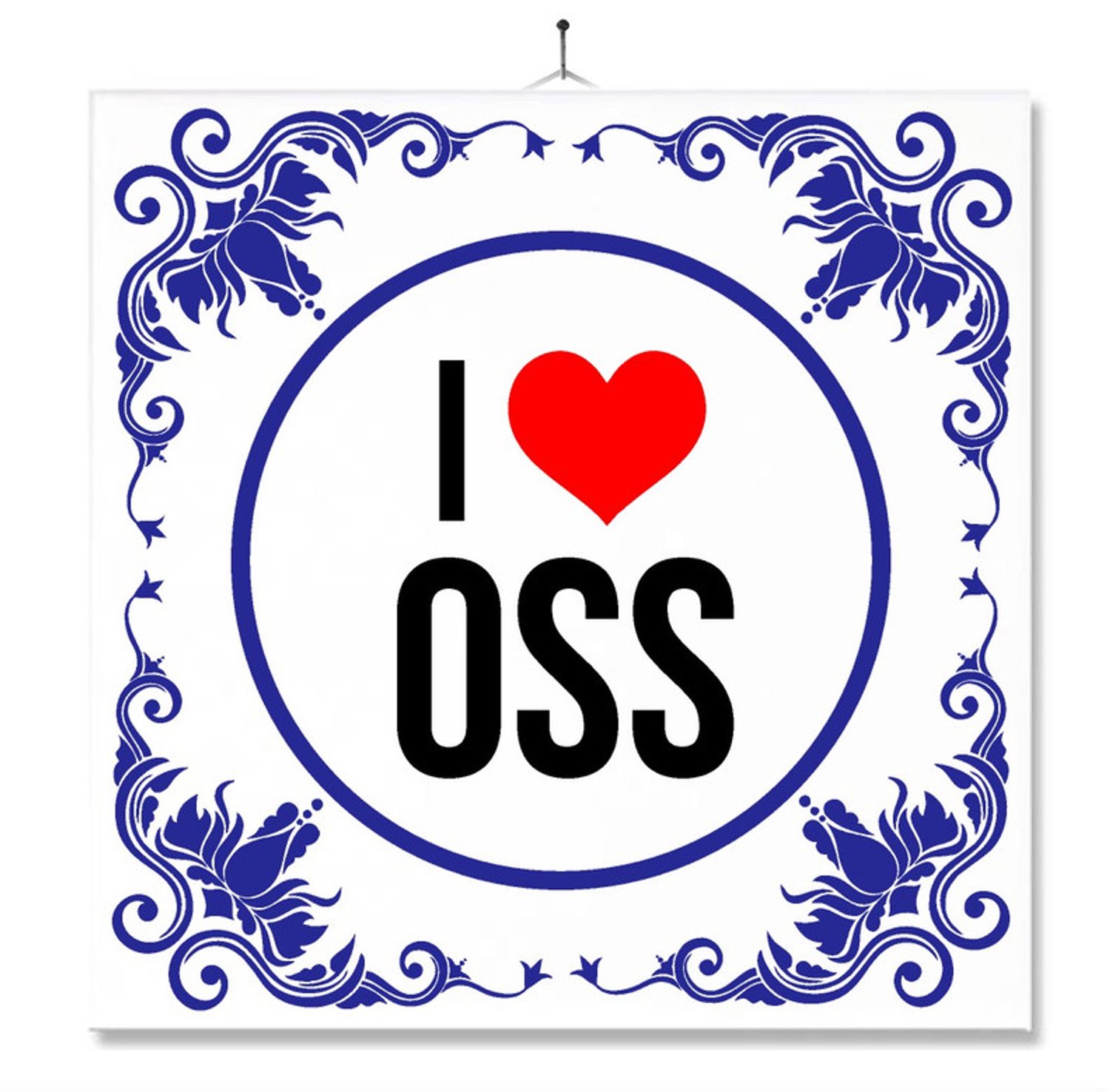 MC Living Tegel Met Opdruk | Geschenk | Wc | Toilet | I Love Oss Multi-Color