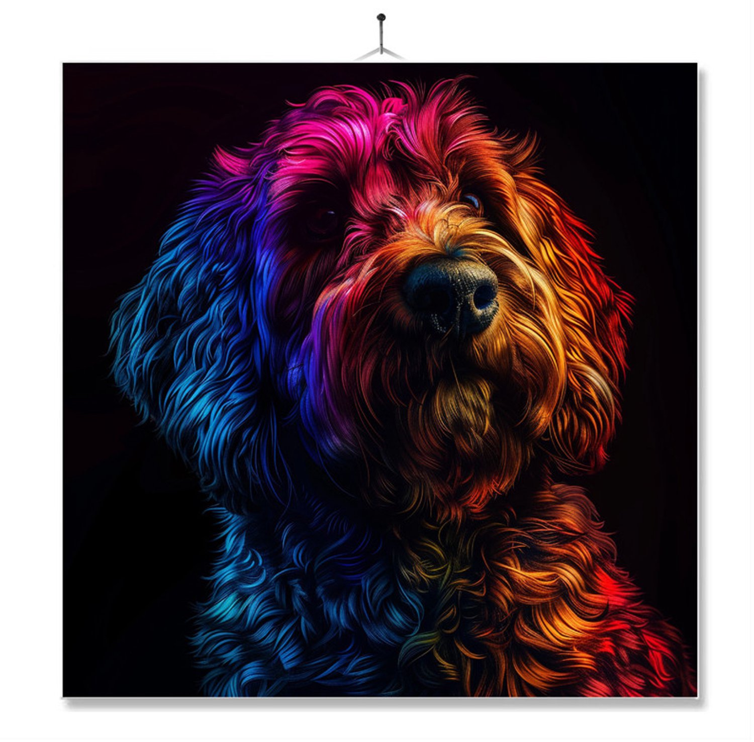 MC Living Tegel Met Opdruk | Geschenk | Dier | Regenboog | HD | Labradoodle ontwerp 2