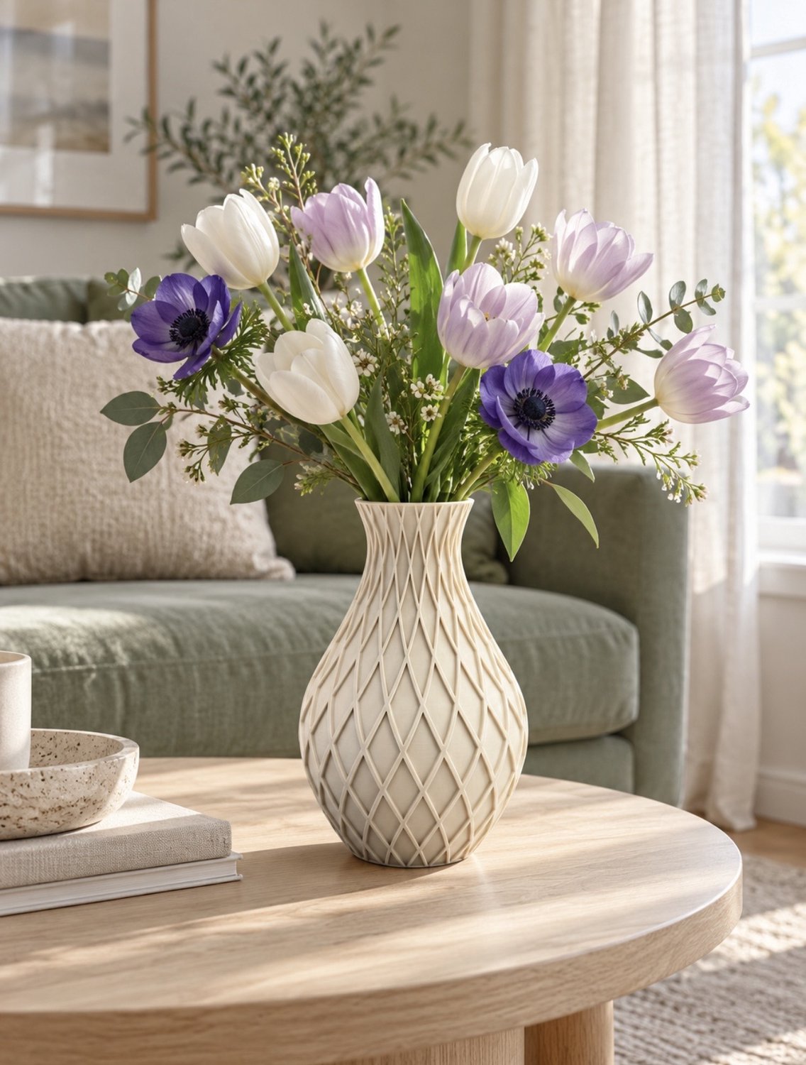 Vaasje by Iris Deco vaas 25cm Bone white