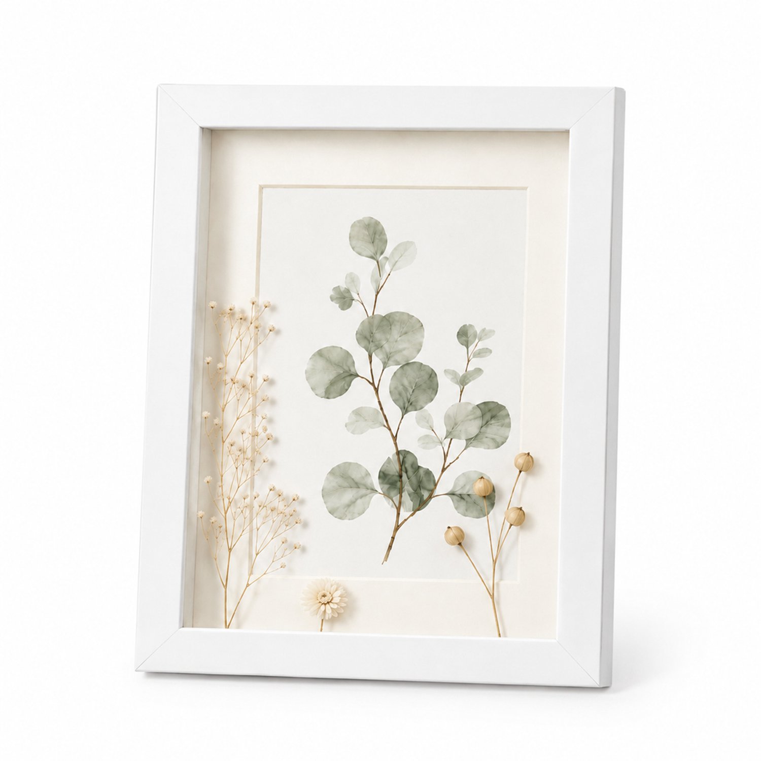 SWGOTA Witte MDF-fotolijst 30 × 40 cm (12 × 16 inch) - 2 cm binnenruimte - Rechthoekig, met glas en afbeelding