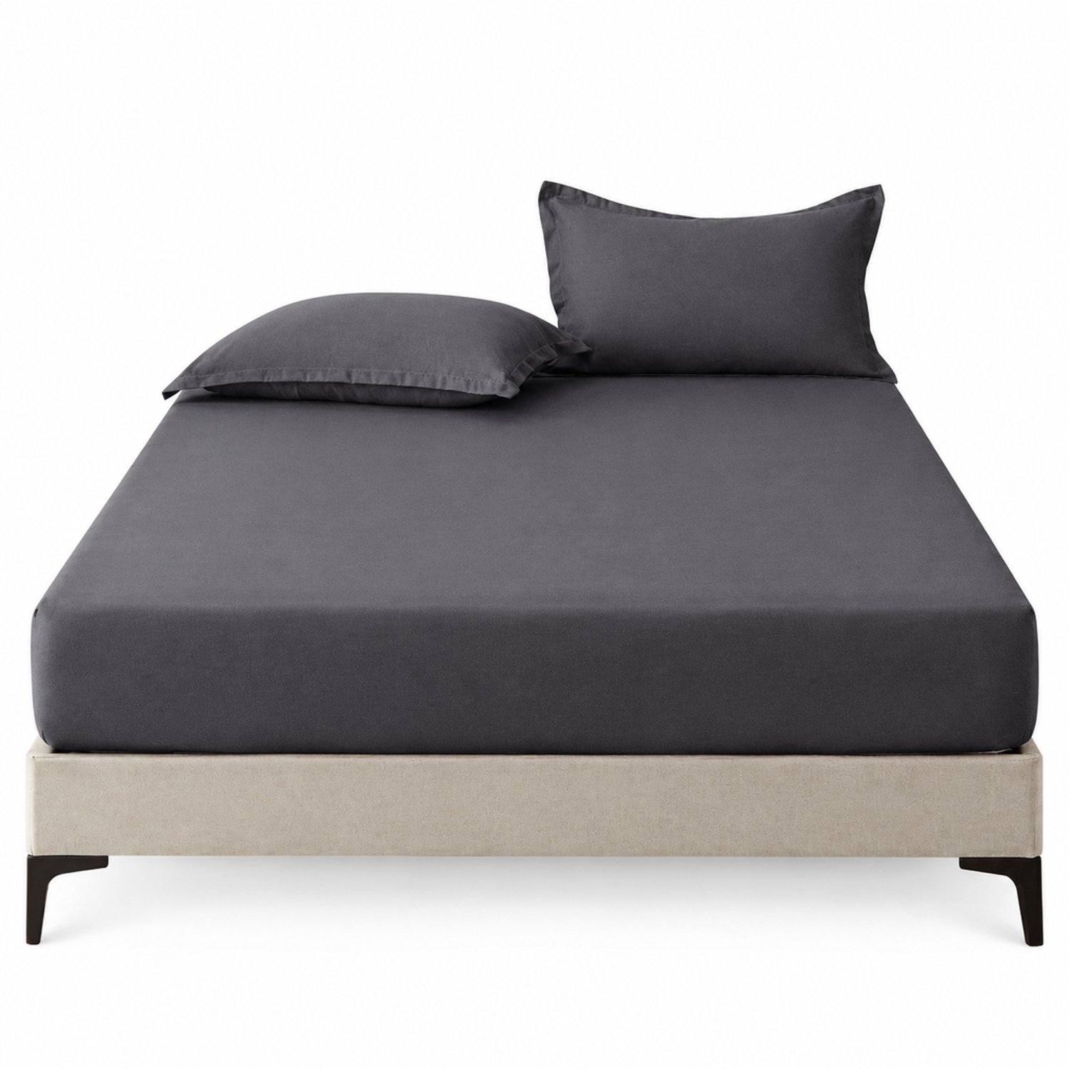 SWGOTA Donkergrijs hoeslaken 150 × 200 cm - Polyester - Effen ontwerp