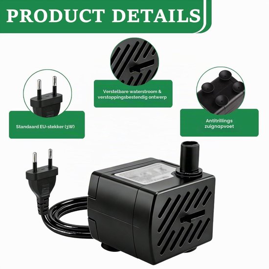 Mini dompelpomp - 3 W - 180 l/u - Set van 2 — afbeelding 3
