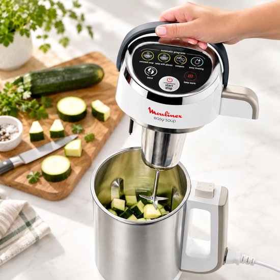 Moulinex Easy Soup LM841B10 - Soepmaker - 1000W - 1,2L - Wit/RVS van Moulinex — afbeelding 3