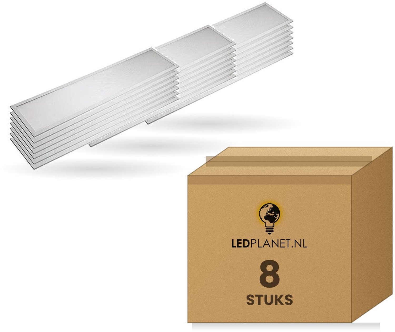 Tsong LED Paneel 300x1200 2 stuks - 4200lm 28W - Koelwit 4000K - Sensor - Dimbaar - CRI80 - 230V