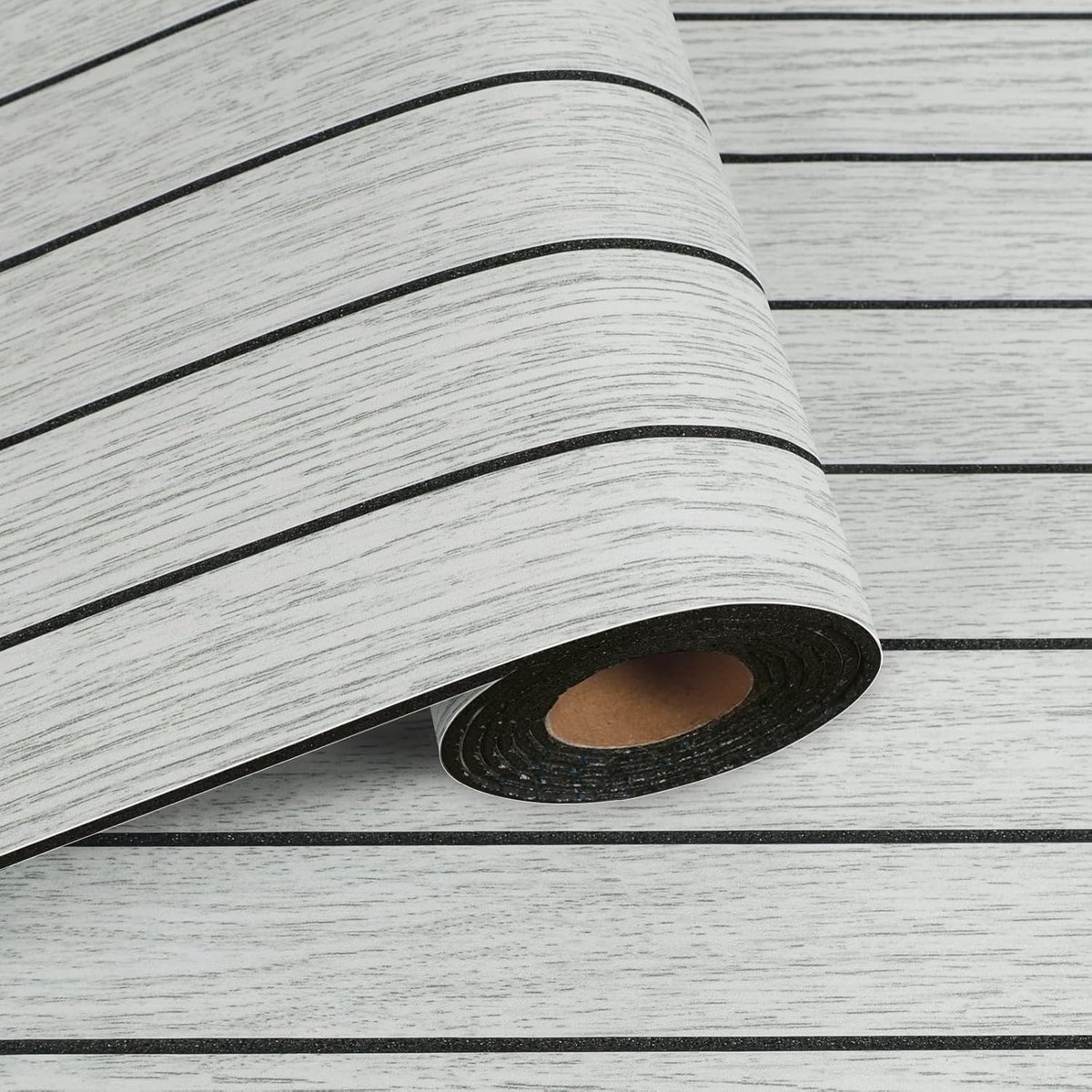 Zelfklevende 3D Grijze Houten Planken Behang 43cmx200cm - Houtlook Wandpanelen voor Woonkamer, Hal en TV Achtergrond, Duurzaam en Eenvoudig aan te Brengen