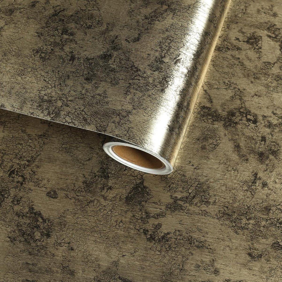 Rustieke Textuur Metallic Behang voor Keukenkastjes - Waterdicht, Zelfklevend en Vintage Vinyl 30cmx300cm