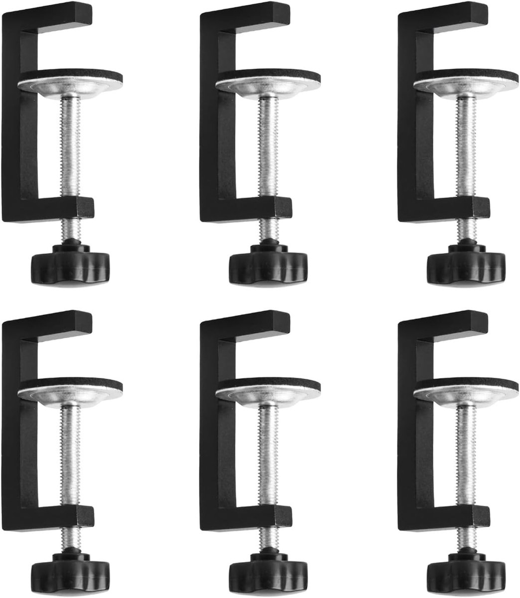 G-klemset - Zwart - 93 x 50 x 10 mm - Aluminiumlegering - Voor Hout- en Metaalbewerking