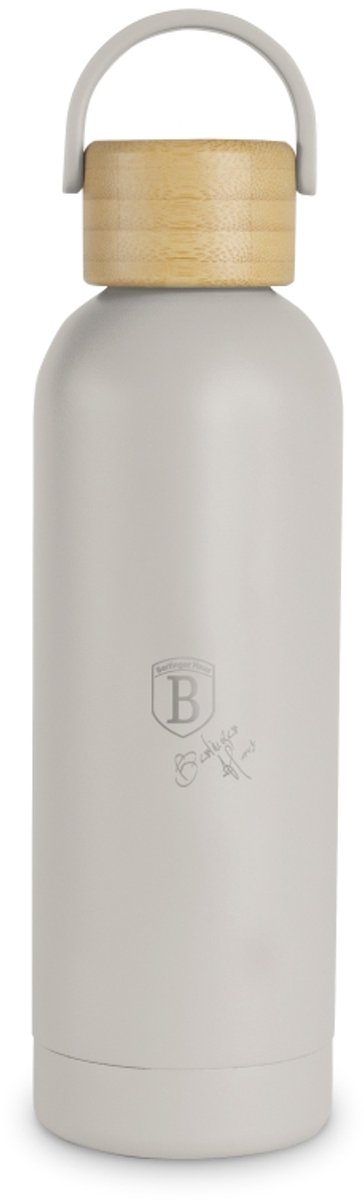 Roestvrijstalen thermosfles met bamboe deksel, 0,5 l, Sahara Collection