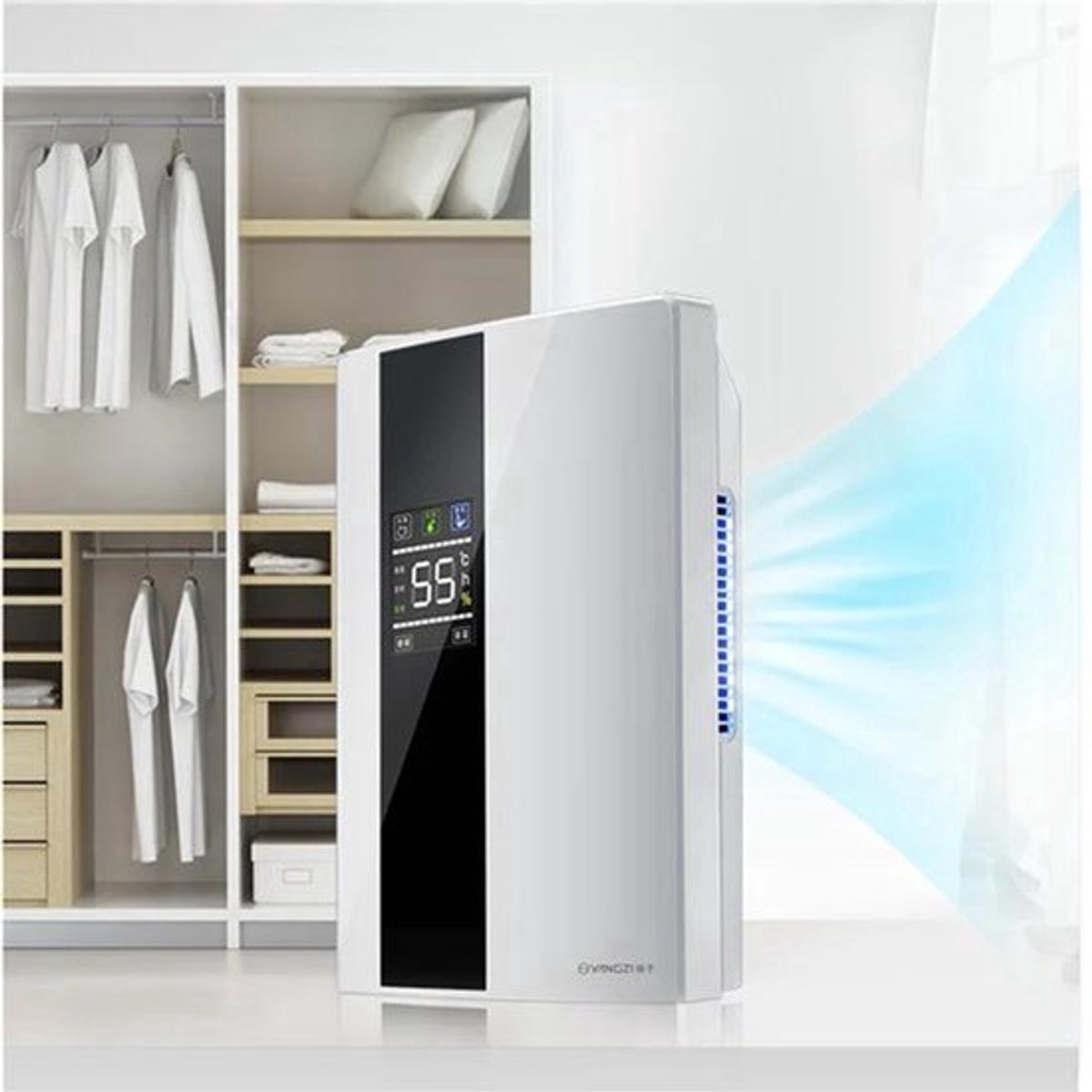 Luchtontvochtiger 90W - 90 Watt Vermogen - 500-2200 ml Ontvochtiging - ABS Materiaal - Voor Huishouden En Kelder - Vochtvanger
