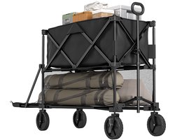 Outsunny-Gartenwagen-Stahl, Polyester-Schwarz