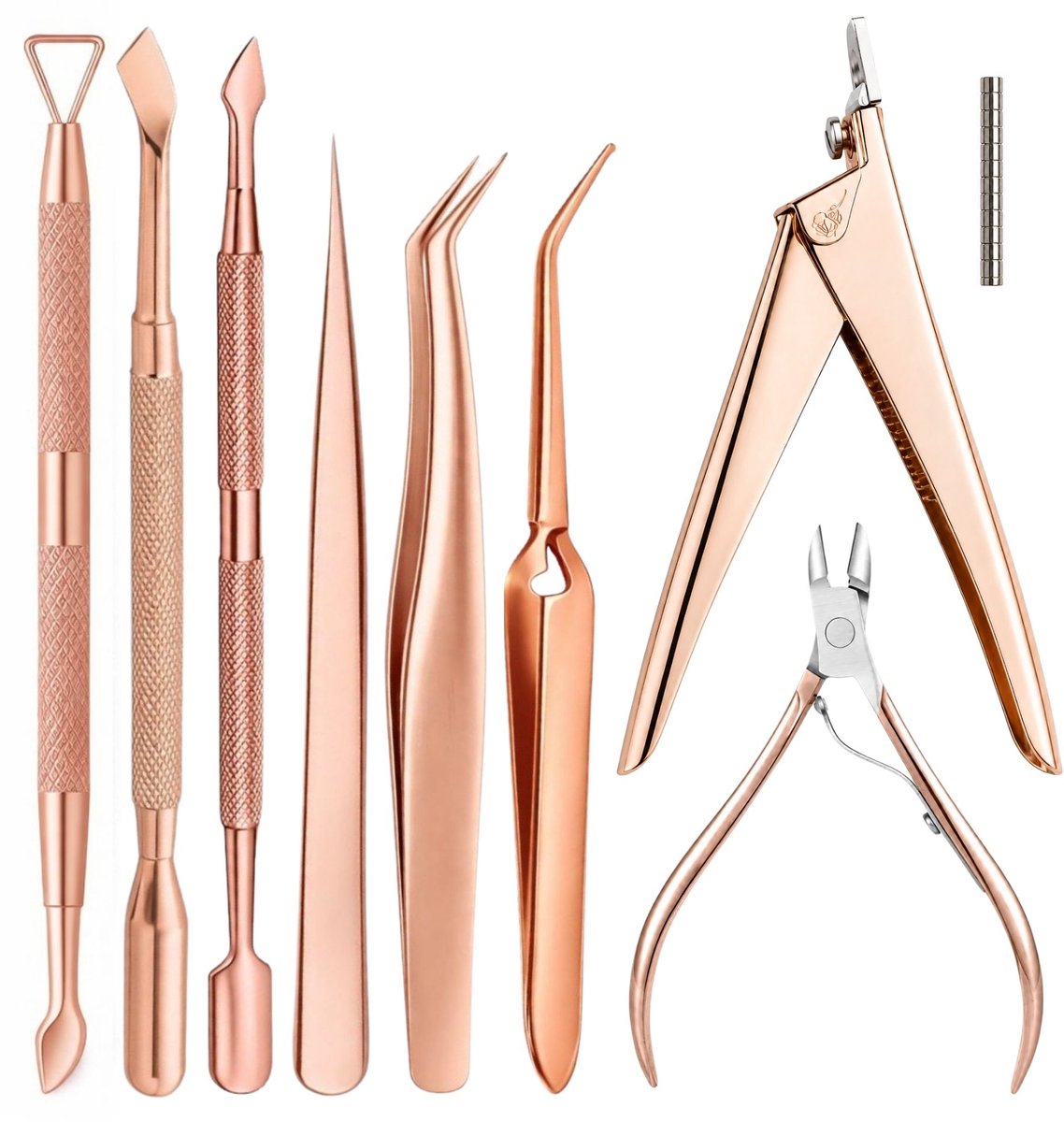 Goodbitz - Manicure tools - 8-delig - Gellakverwijderaar - Nagelriemduwer - Pincet - Pincher - Nagelriem knipper - Nageltipknipper met magneten