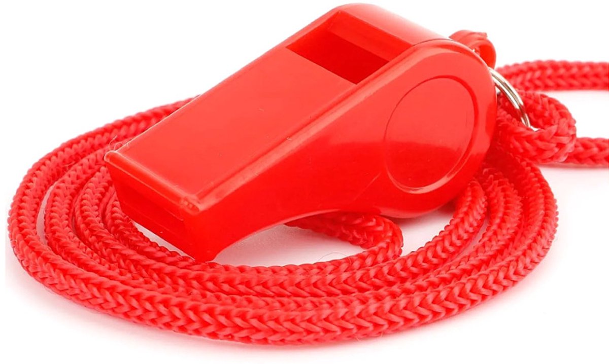12 rode plastic fluitjes