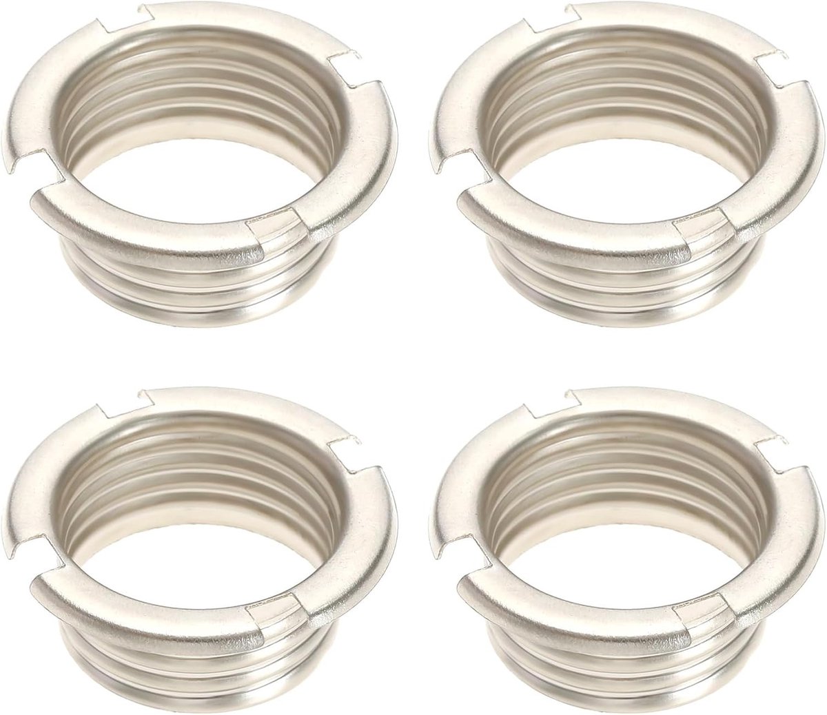 Set van 4 lichtsocketringen van gegalvaniseerd metaal, schroefringen voor halogeenlampen G9/GY6.35/GU4/GU5.3, 20.8 x 2 mm, ideaal voor verlichting en lampenaccessoires