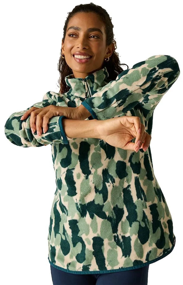 Regatta Margot Fleece Met Halve Rits Vrouw Deep Pine Brushstroke Camo Print