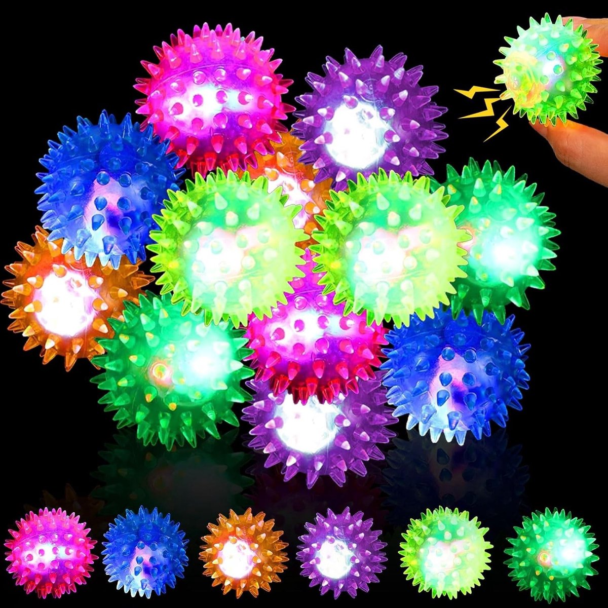 Luminous Speelgoed voor Kinderen - 12 Stuks Schattige Egels en Glow Balls als Verjaardagscadeau, Feestartikelen en Speelgoed voor Jongens en Meisjes