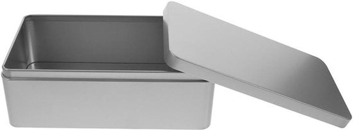 Lege rechthoekige blikken met deksel voor opslag - metalen doos voor snoep, koekjes, sieraden en thee