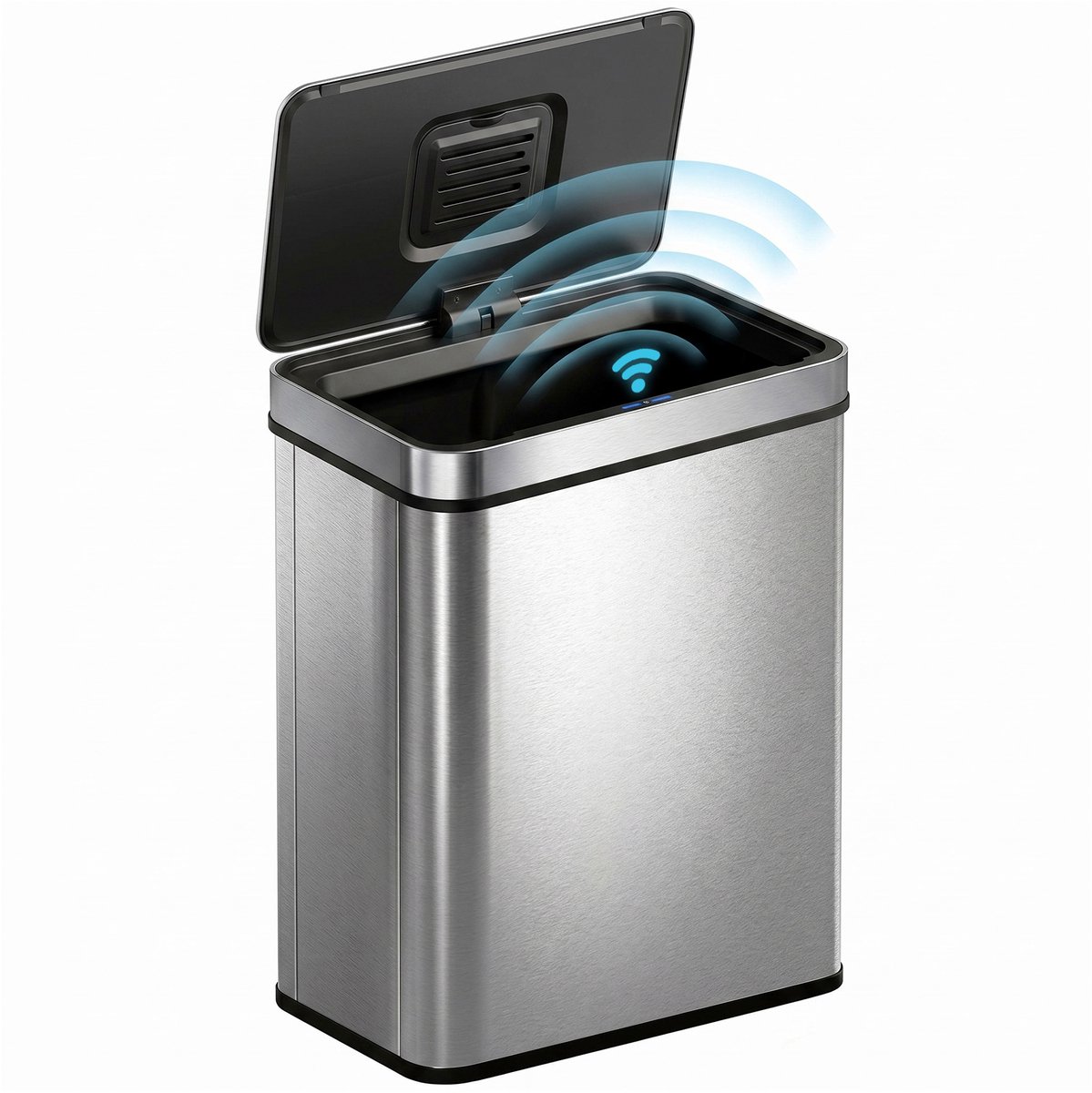HOMCOM Sensor Prullenbak - Roestvrij Staal - 39x27x54cm - Zilver