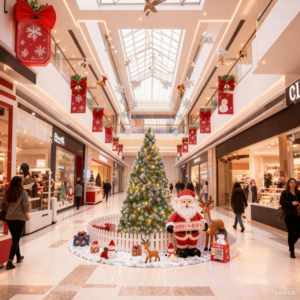 Kunstkerstboom 210 cm met LED Verlichting - Brandvertragend PVC - met Sneeuw en Dennenappels - Metalen Voet - Kerstdecoratie voor Huis en Etalage - NAIZY – foto 4
