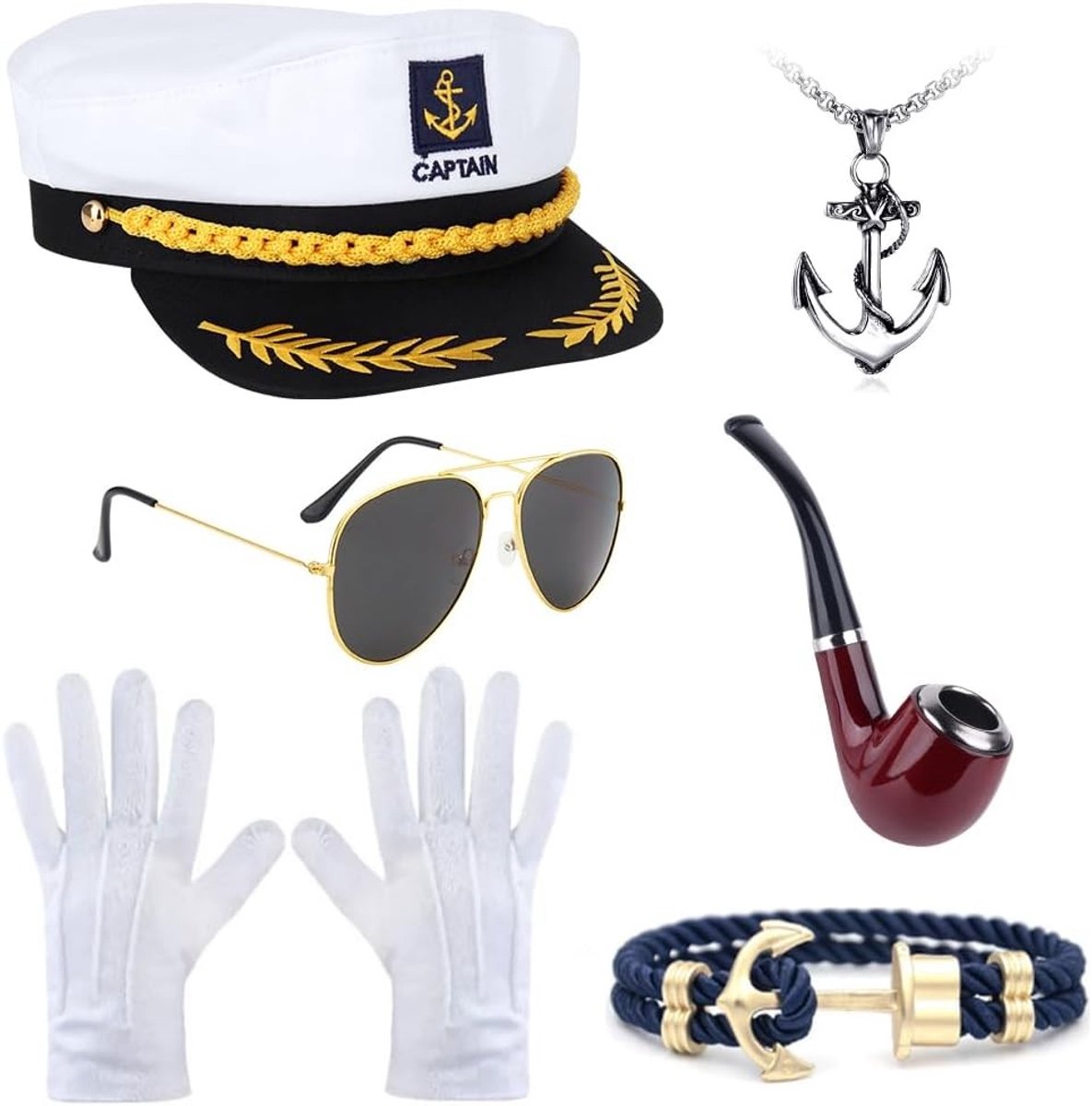 Sailor Hoed Set van 6, Perfect voor Kostuums, Feestjes en Dans, Maritieme Accessoires voor Kinderen en Volwassenen