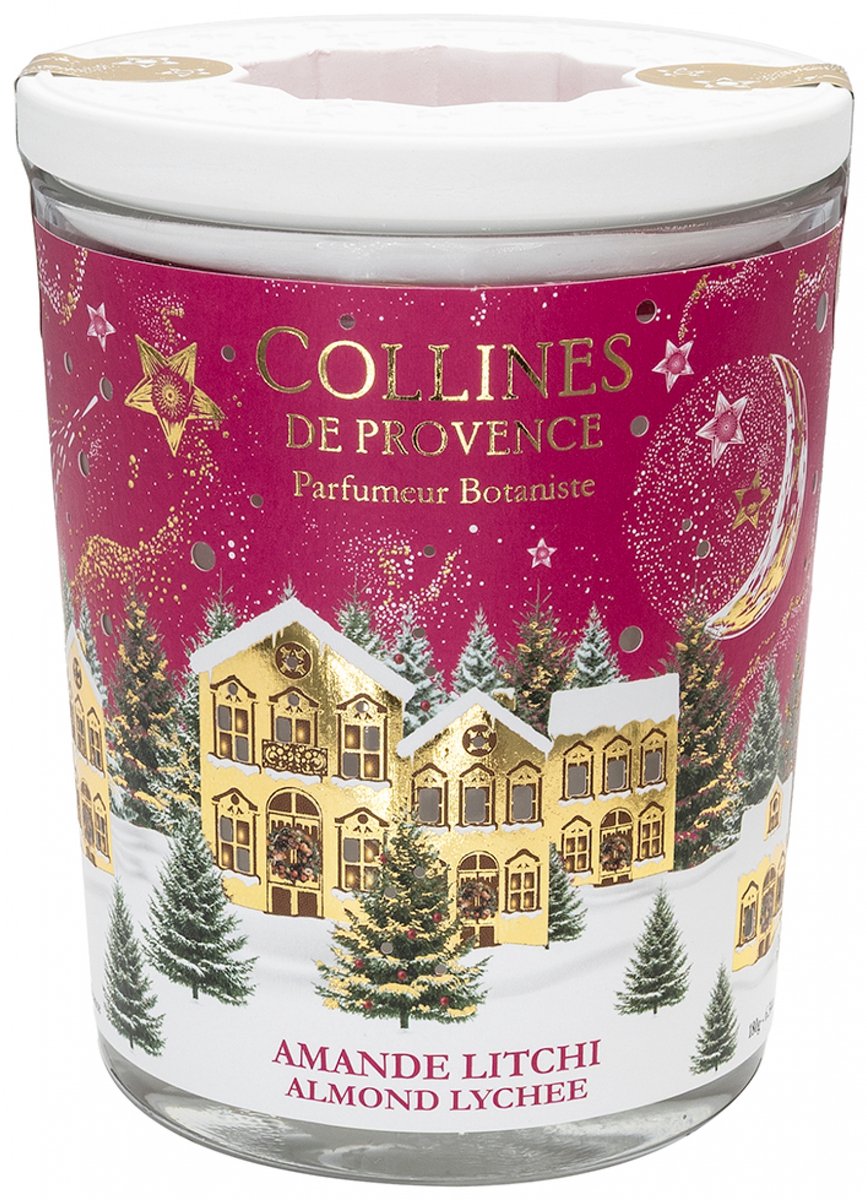 Collines de Provence Kerstkaars 180 g (Geur : Amandel Lychee)