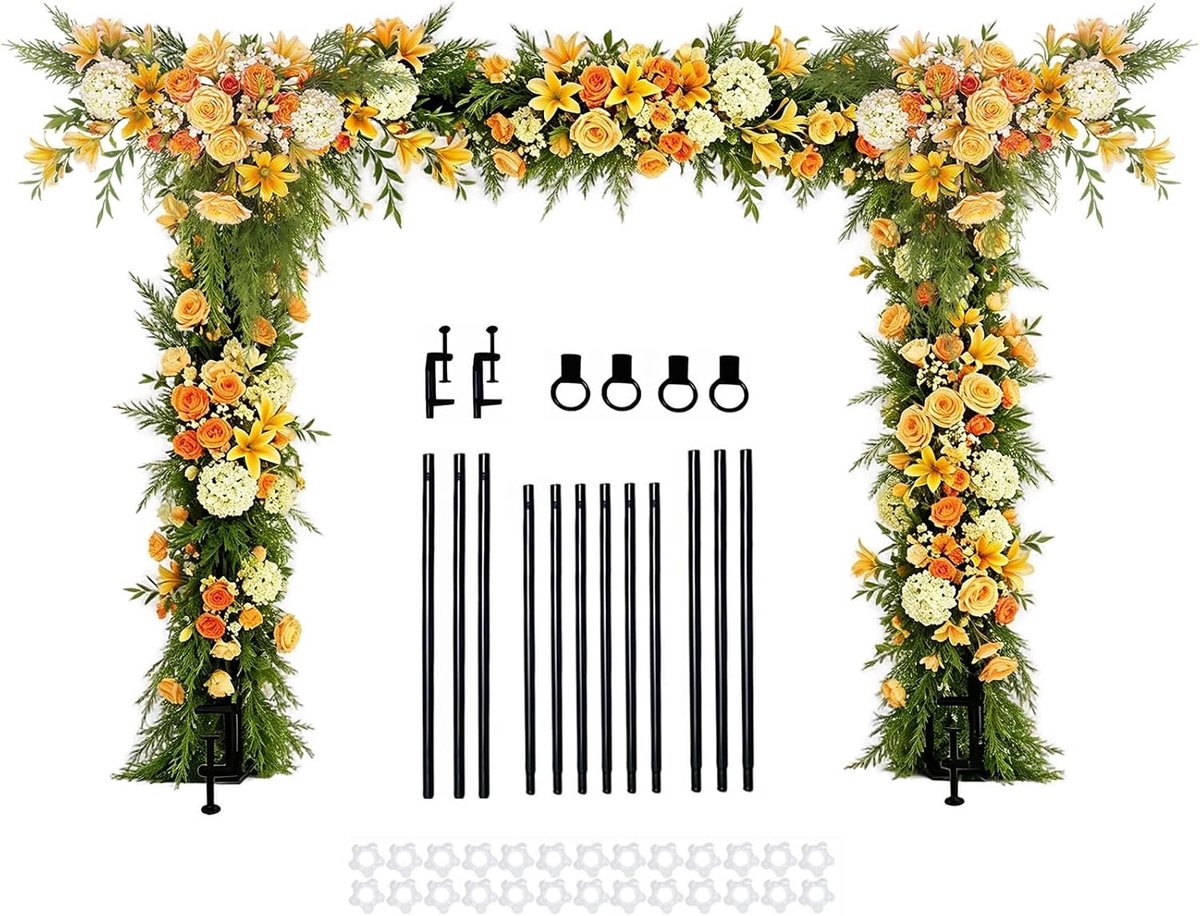 Tafelboog - Zwart - 125 x 125 x 120 cm - Metalen Verstelbare Tafelballonstandaard - Voor Feesten en Bruiloften