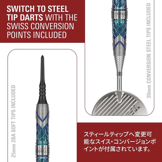 Soft tip darts - Blauw en groen - 46 mm - 90% wolfraam dartset met geïntegreerde K-Flex flights en shafts - Voor recreatief en professioneel gebruik — afbeelding 2