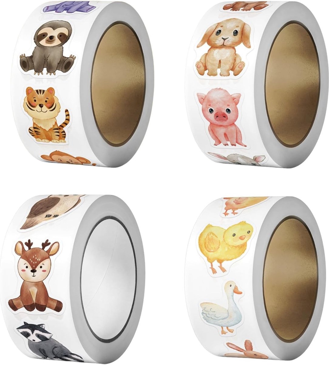 2000 Stuks Ronde Dieren Stickers voor Kinderen, Beloningsstickers, Scrapbooking en DIY Creaties