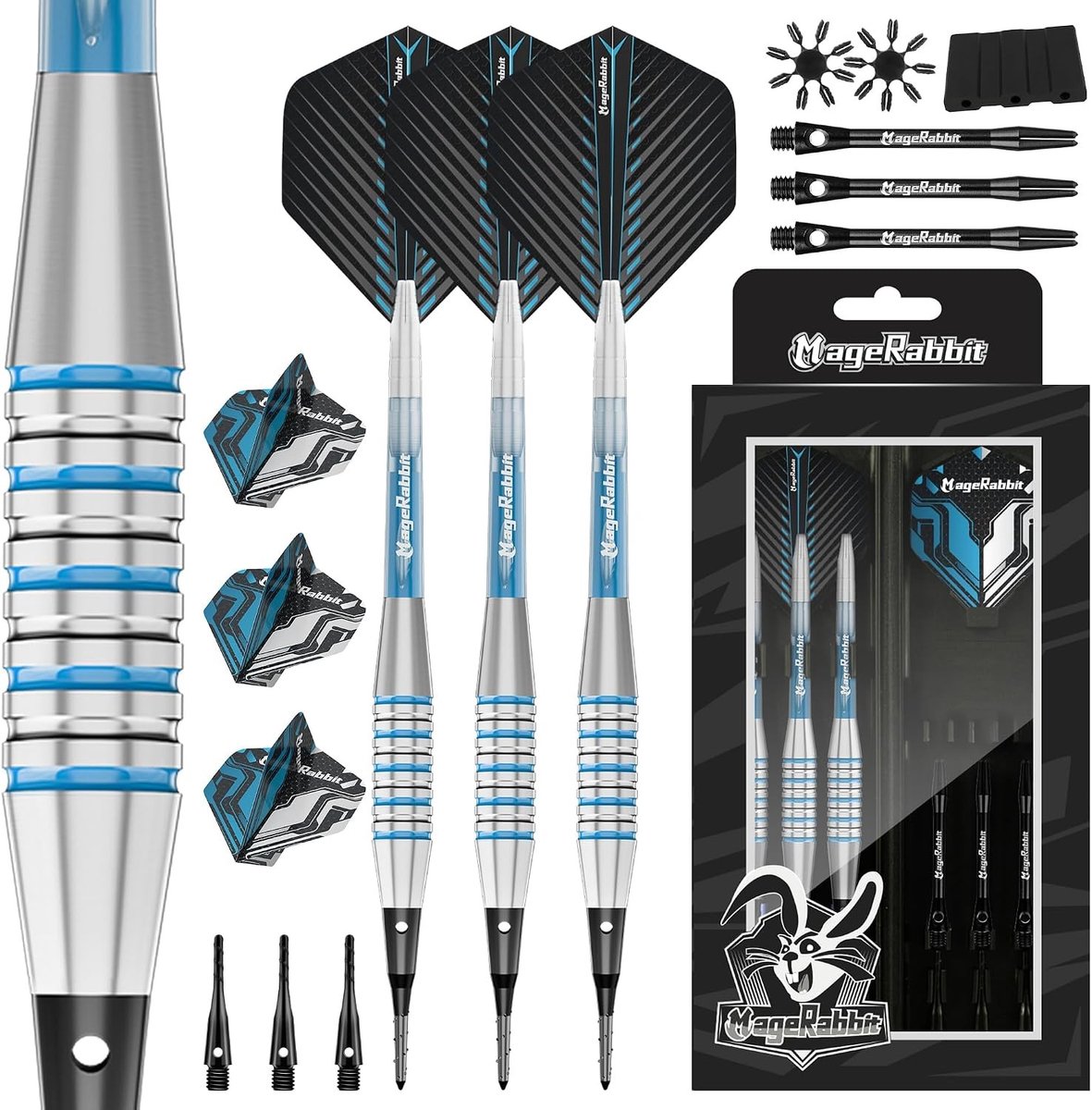 Soft tip darts - Blauw - 3 stuks - Plastic Tip Dartset voor Elektronisch Dartbord - Voor Thuisgebruik