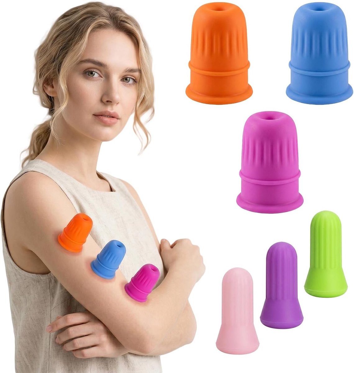 Set van 9 Siliconen Cupping Glazen met Suction Ball voor Gezicht, Hals en Lichaam - Effectieve Cupping Therapie en Massage Accessoires