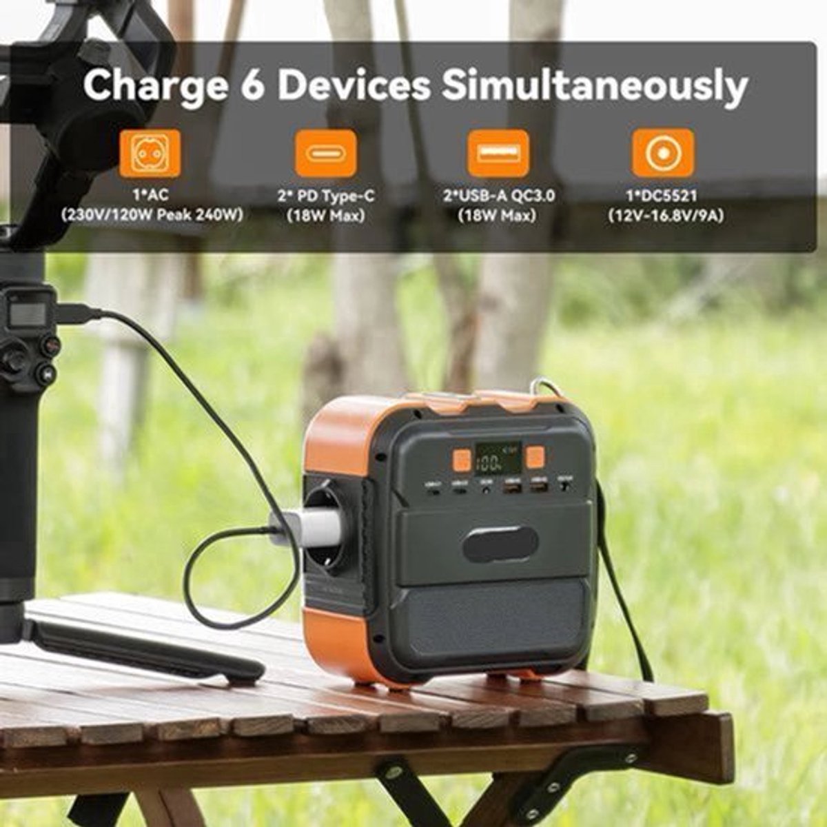 Portable Power Generator – Draagbare Powerbank – Mobiele Accu – Oplaadstation – Compact Formaat – 120W AC Uitgang – Lithium-Ion Batterij