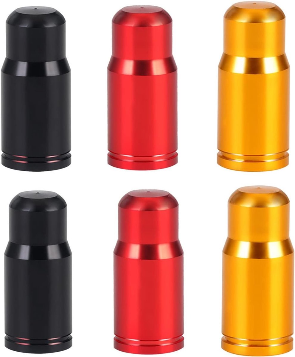 Set van 6 Ultra Lichte Aluminium Ventieldoppen voor Racefietsen en Mountainbikes in Goud, Rood en Zwart