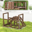 Houten speelplatform voor kippen, 82x60x55 cm, met ladder, schommel en platform.