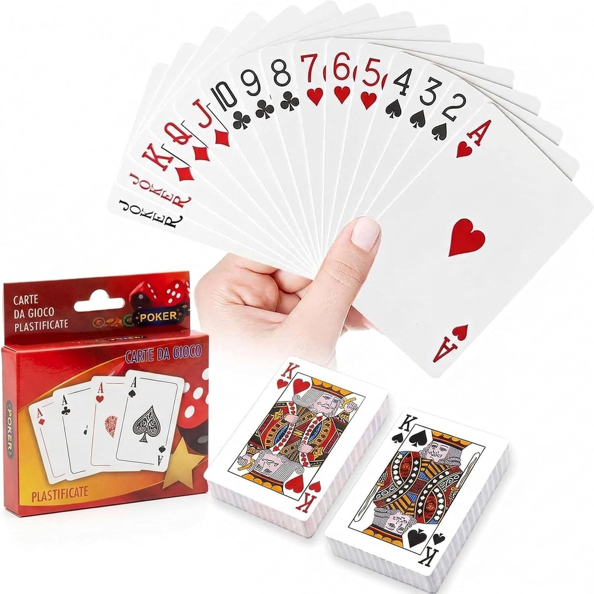 Poker Speelkaarten - Gelamineerd - Professioneel Deck met 54 Kaarten - Water- en Slijtvast - Voor Kaartspellen