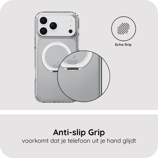 Transparant hoesje met antislip grip voor iPhone.
