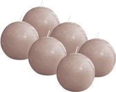 Bolsius - Glanzende bol kaarsen - 6 Stuks - lichtroze - 7cm - 16 Branduren