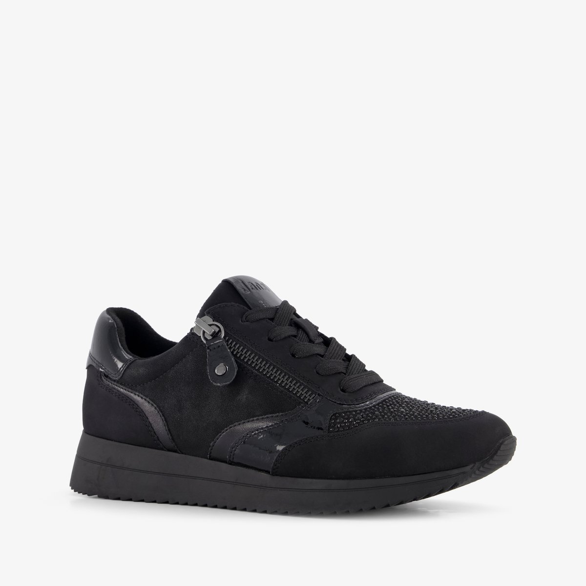 Jana dames sneakers met H leest zwart - Maat 36 - Uitneembare zool