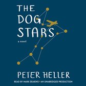 De cover van 'The Dog Stars' toont de titel met gouden sterren en een vliegtuigje, verbonden door lijnen.