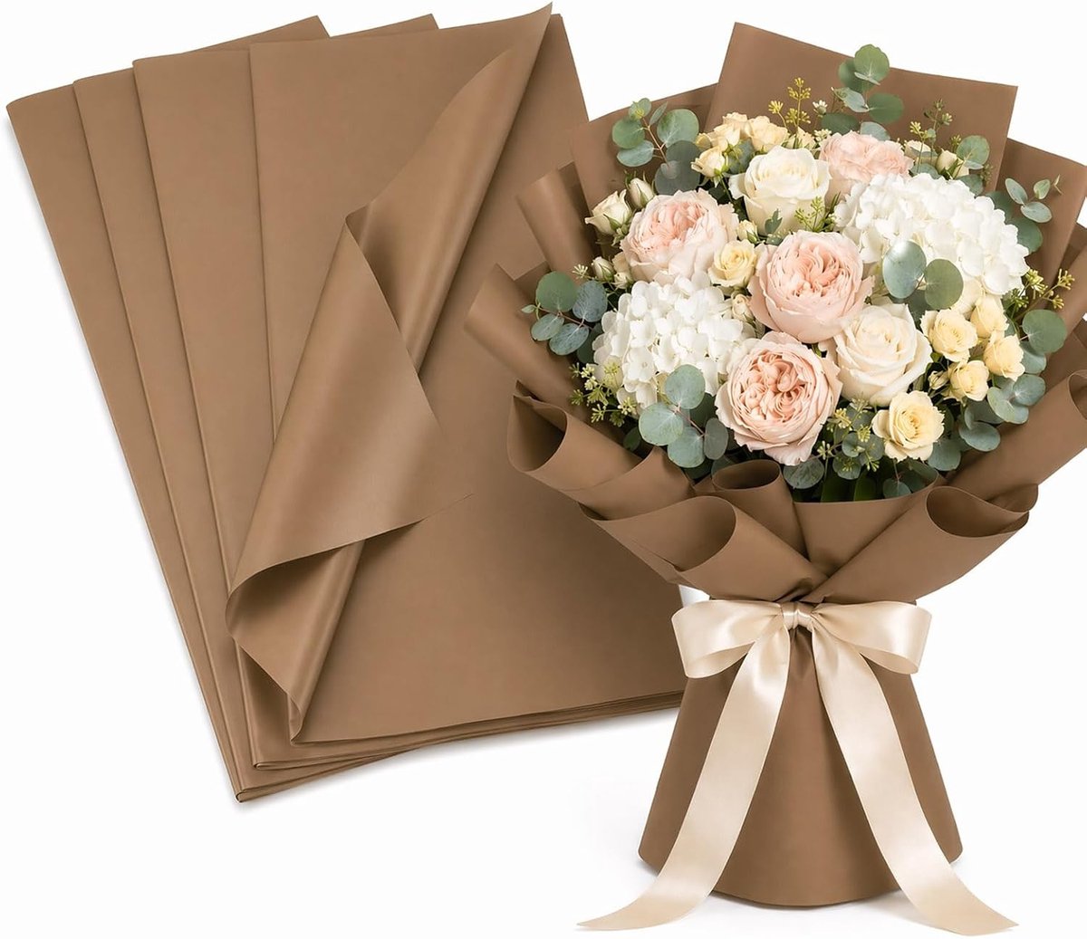 20 Stuks Waterdicht Bloemen Inpakpapier 560x560mm Vierkant voor Boeketten, Cadeaus en Decoratie voor Bruiloften en Verjaardagen