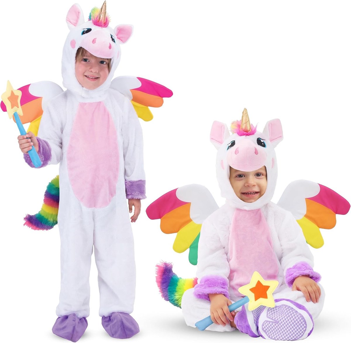 Unicorn kostuum voor kinderen - roze badjas en slaapset voor meisjes - perfect voor kerst en Halloween (12-18 maanden)
