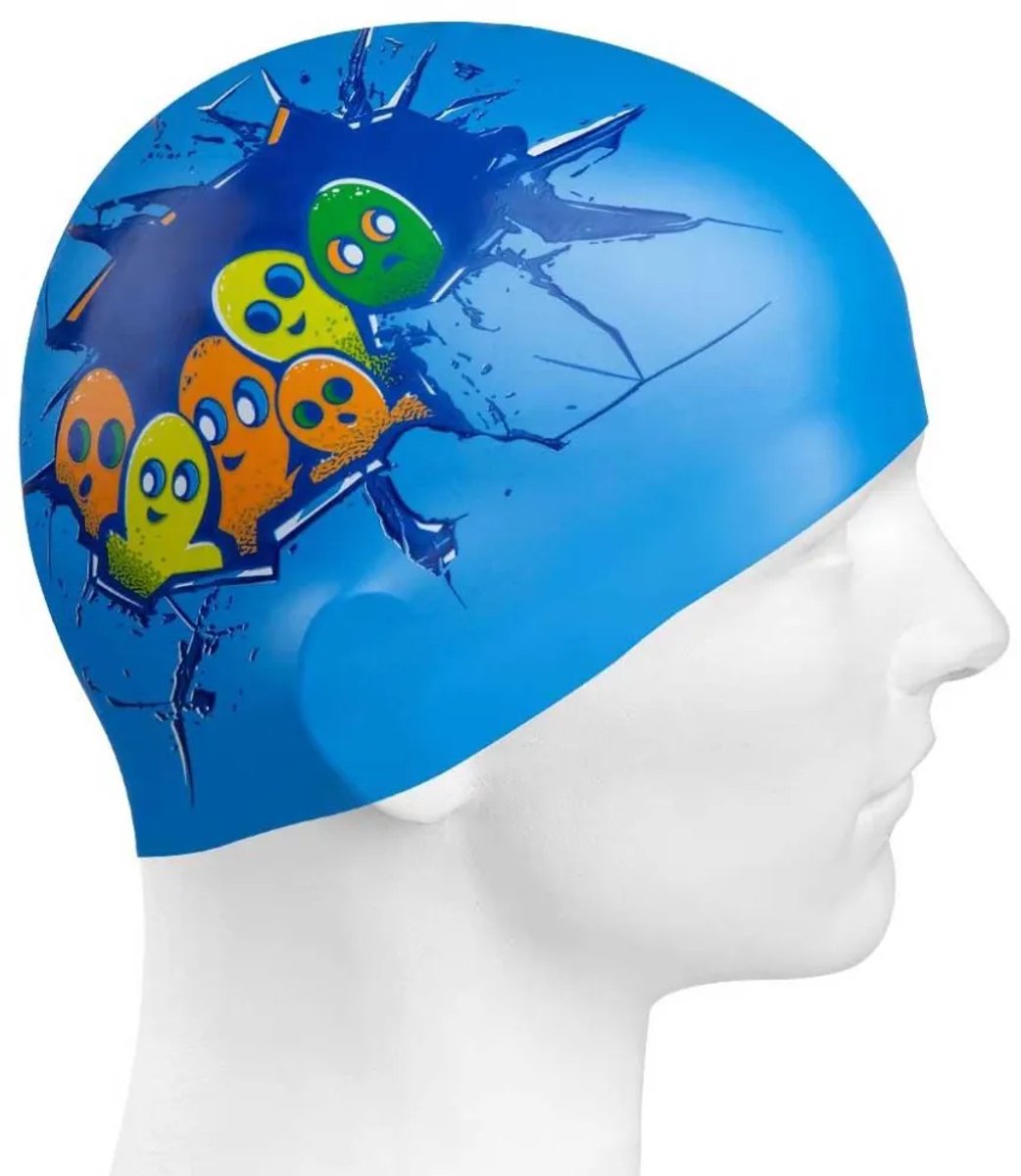 Mad Wave Hello Dude! Junior Zwembadmuts Blauw Kinderen