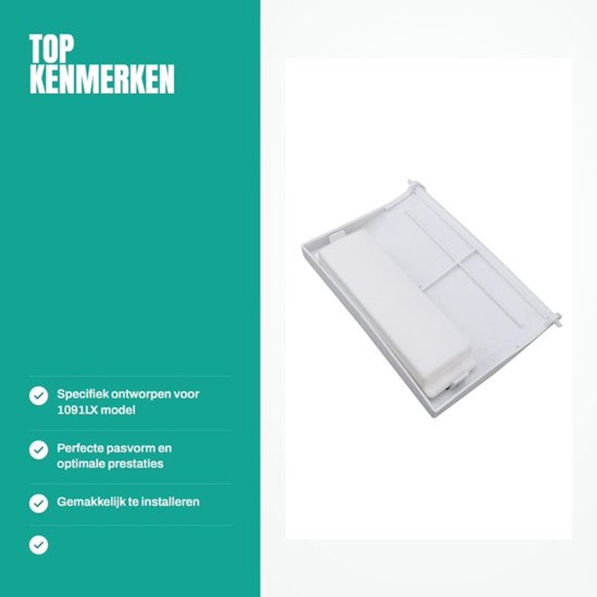Dailygoods- Skimmer Vervangende Stuwdeurflap - Duurzaam Plastic - Perfecte Pasvorm