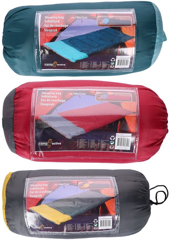 Camp Active Slaapzak - 190 x 75 cm - Grijs/Geel — afbeelding 3